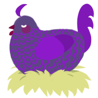 Phasmophobia, a overcast and violet chicken with a lace pattern
