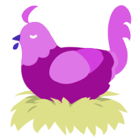 (unnamed), a plum and orchid chicken with a head pattern