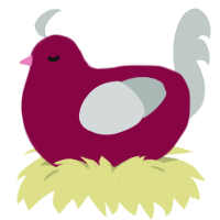 Plumberry, a maroon and silver chicken