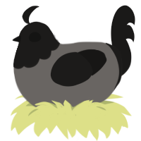 (unnamed), a grey and sable chicken with a head pattern
