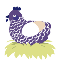 A overcast and cream chicken with a lace pattern