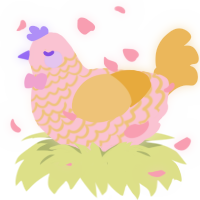 Easter, a rose and honey chicken with a lace pattern