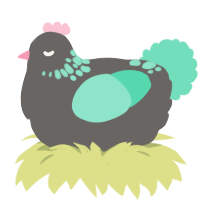 (unnamed), a grey and mint chicken with a neck-speckle pattern