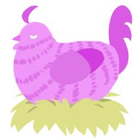 lavender one mod, a lavender and orchid chicken with a bar pattern