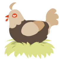 (unnamed), a bark and beige chicken with a head pattern