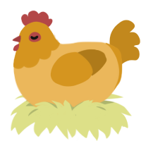 A honey and ochre chicken with a head pattern