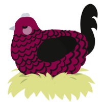 (unnamed), a maroon and black chicken with a lace pattern