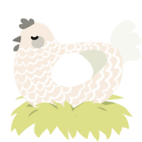 Milk, a cream and white chicken with a lace pattern
