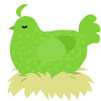Blade, a grass chicken with a speckle pattern