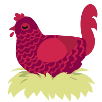 (unnamed), a maroon and crimson chicken with a lace pattern
