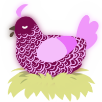 A wine and lavender chicken with a double-lace pattern