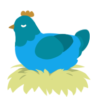 Creaky Door, a sky and sea chicken with a head pattern