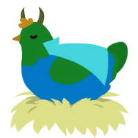 Zombie, a sapphire and leaf chicken with a head pattern