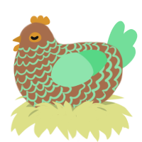 A brown and spring chicken with a lace pattern