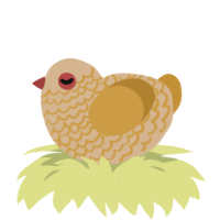 A beige and gold chicken with a lace pattern