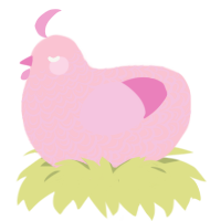 A rose and pink chicken with a double-lace pattern