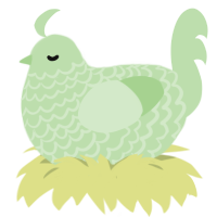 Lichen, a gluppy chicken with a lace pattern