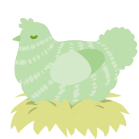 Glupper, a gluppy chicken with a bar pattern