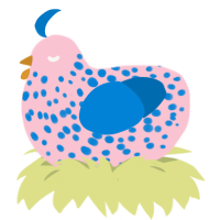 (unnamed), a rose and sapphire chicken with a speckle pattern