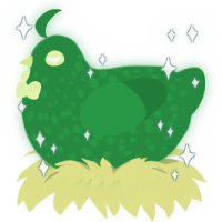 Leaf II, a viridian chicken with a speckle pattern