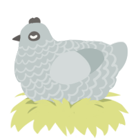 A silver chicken with a lace pattern