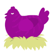 A plum chicken with a half-bar pattern