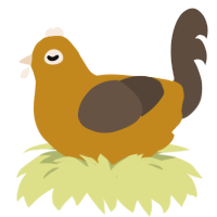 A ochre and bark chicken