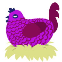 A amethyst and wine chicken with a lace pattern