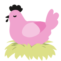 A pink chicken