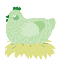 Nico, a gluppy chicken with a lace pattern