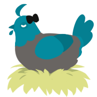 DeepSeaGirl, a grey and sea chicken with a head pattern