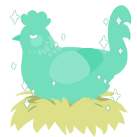 A mint chicken with a neck-speckle pattern