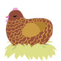 A russet and gold chicken with a lace pattern