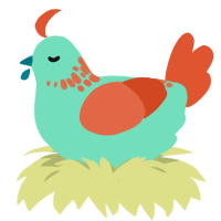 (unnamed), a mint and vermilion chicken with a neck-speckle pattern