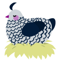 Pengwing, a mist and tumblr chicken with a lace pattern