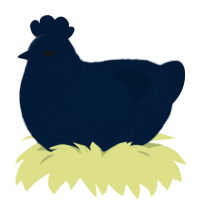 A tumblr chicken with a lace pattern