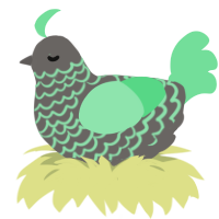 A grey and spring chicken with a lace pattern