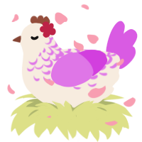 Yogurt, a cream and orchid chicken with a half-lace pattern