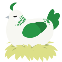 A white and viridian chicken with a neck-band pattern