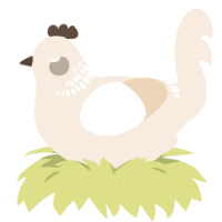 marshmallow, a cream chicken with a neck-band pattern