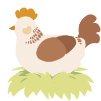 A cream and brown chicken with a neck-band pattern