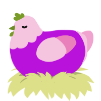 (unnamed), a amethyst and pink chicken with a head pattern