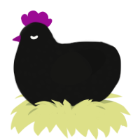 Poltergeist, a black chicken with a speckle pattern