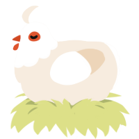 Ice cream, a cream chicken with a head pattern