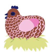 Lil Mixxy, a russet and pink chicken with a lace pattern