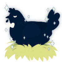 Midnight Dreary, a tumblr chicken with a neck-speckle pattern
