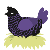 A sable and overcast chicken with a lace pattern
