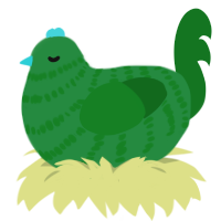 (unnamed), a viridian and leaf chicken with a bar pattern