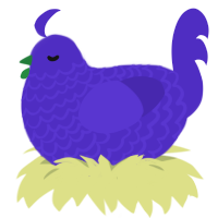 A indigo chicken with a lace pattern