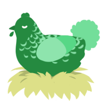 A viridian and spring chicken with a half-lace pattern